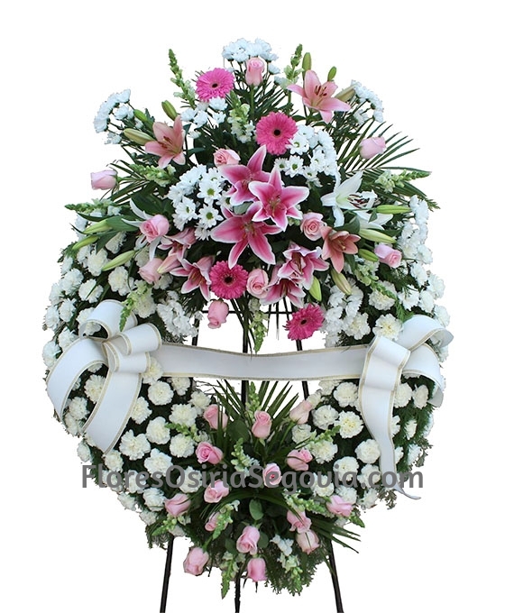 Corona Funeraria Rosa