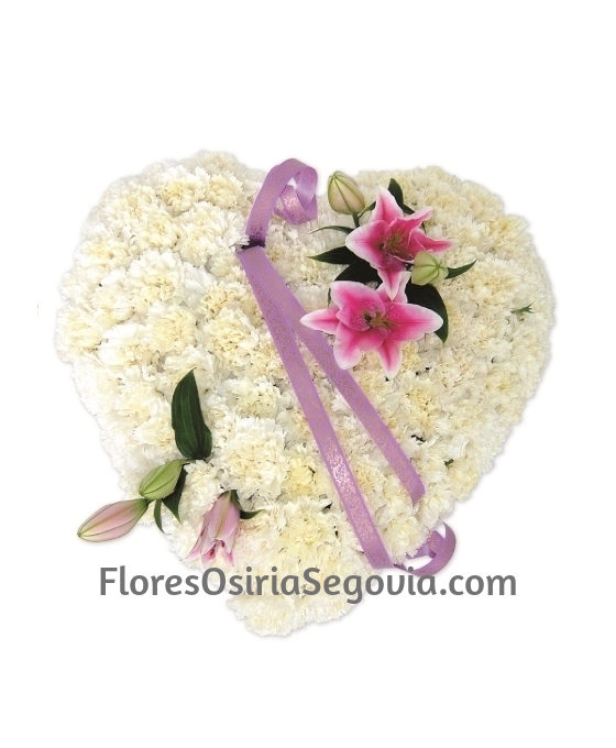 Corazón Funerario Clavel y Lilium