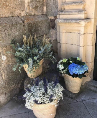 Cestos decorativos con Flores para Boda
