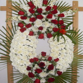Corona Funeraria Clavel y Rosas