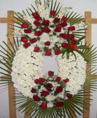 Corona Funeraria Clavel y Rosas